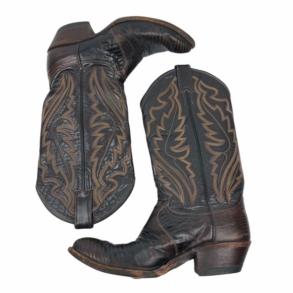 JUSTIN Mens Gabriel Cowboy Western Leather Boots Size 6.5 - Picture 3 of 15